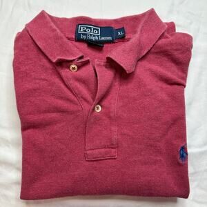 Polo Ralph Lauren Mens XL Cotton‎ Red Short Sleeve Polo Blue Pony Golf